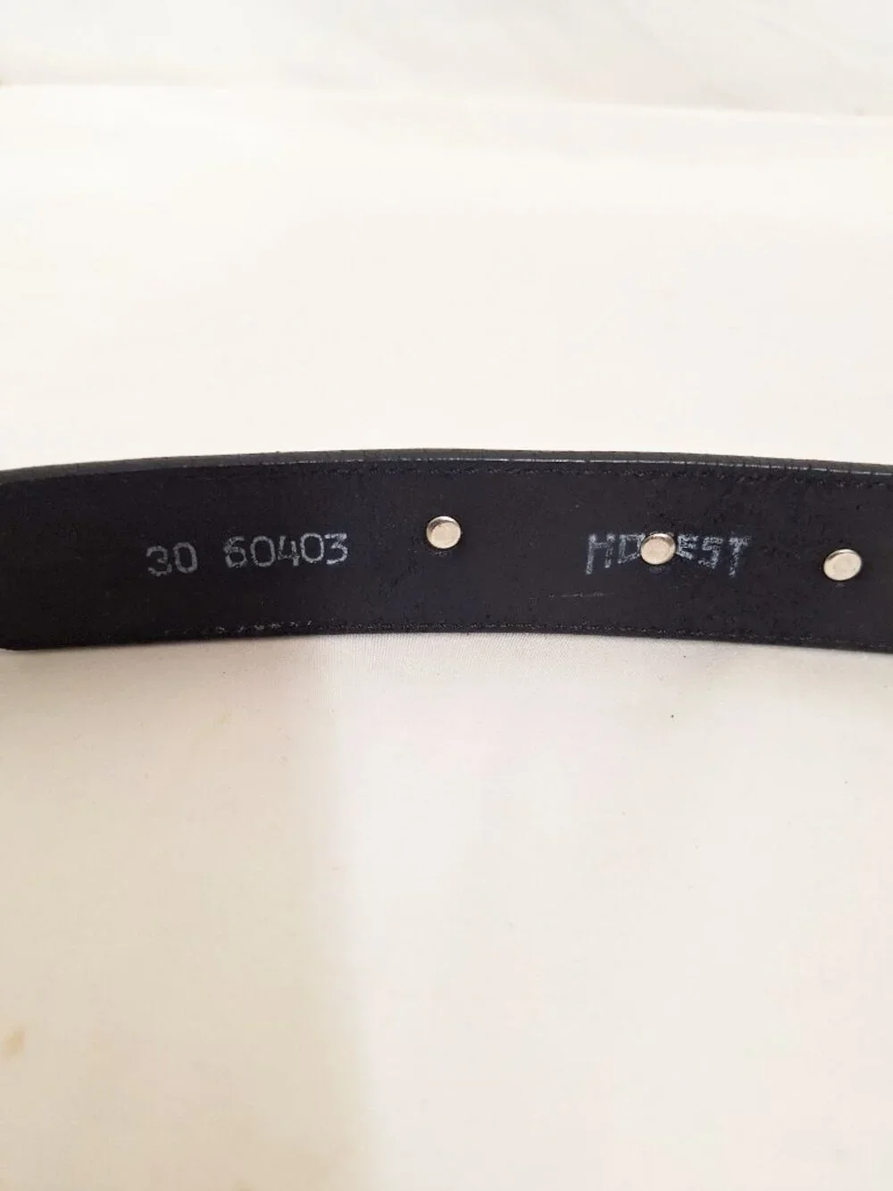 HONEST Company Metal Animal Belt Sz 30 M/L Black Leather Vintage 1991